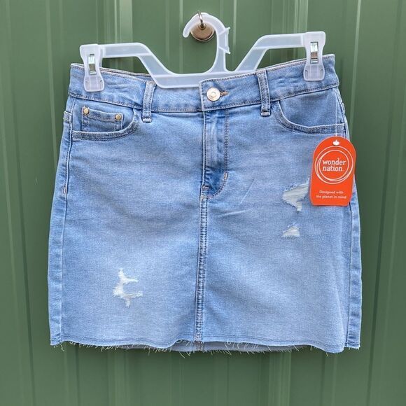 Girls Denim Distressed Skirts & Bermuda Vintage Straight High Rise Shorts Size L - Picture 4 of 15